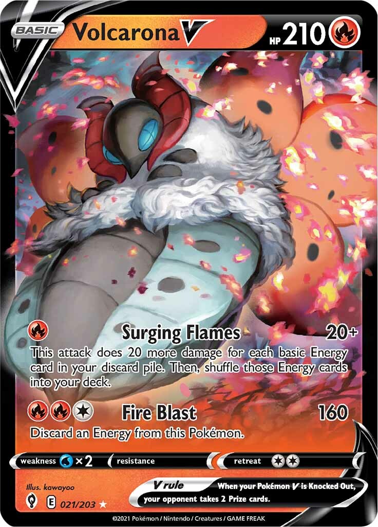 Volcarona V (021/203) [Sword & Shield: Evolving Skies] | Good Games Cannington