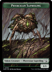 Warrior // Phyrexian Saproling Double-Sided Token [March of the Machine Tokens] | Good Games Cannington