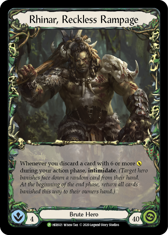 Rhinar, Reckless Rampage [HER021] (Promo)  1st Edition Rainbow Foil | Good Games Cannington