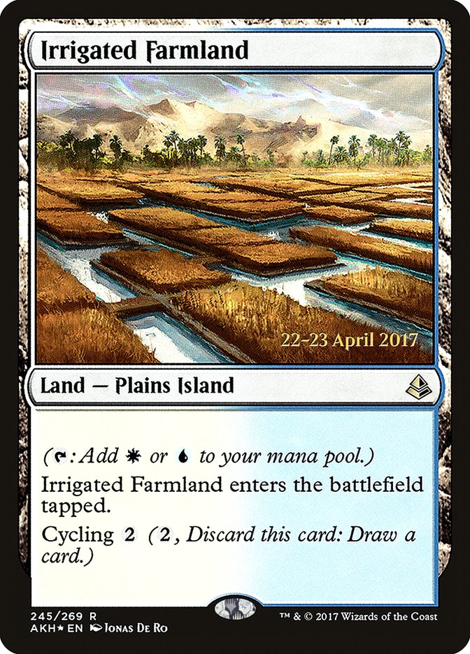 Irrigated Farmland [Amonkhet Prerelease Promos] | Good Games Cannington