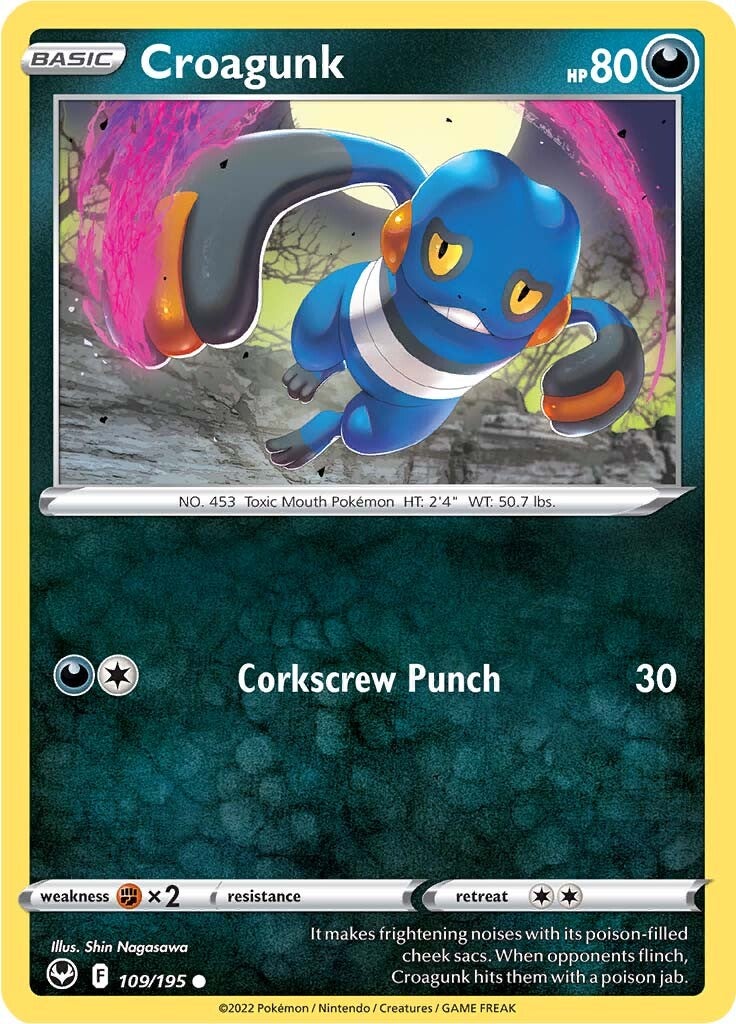 Croagunk (109/195) [Sword & Shield: Silver Tempest] | Good Games Cannington