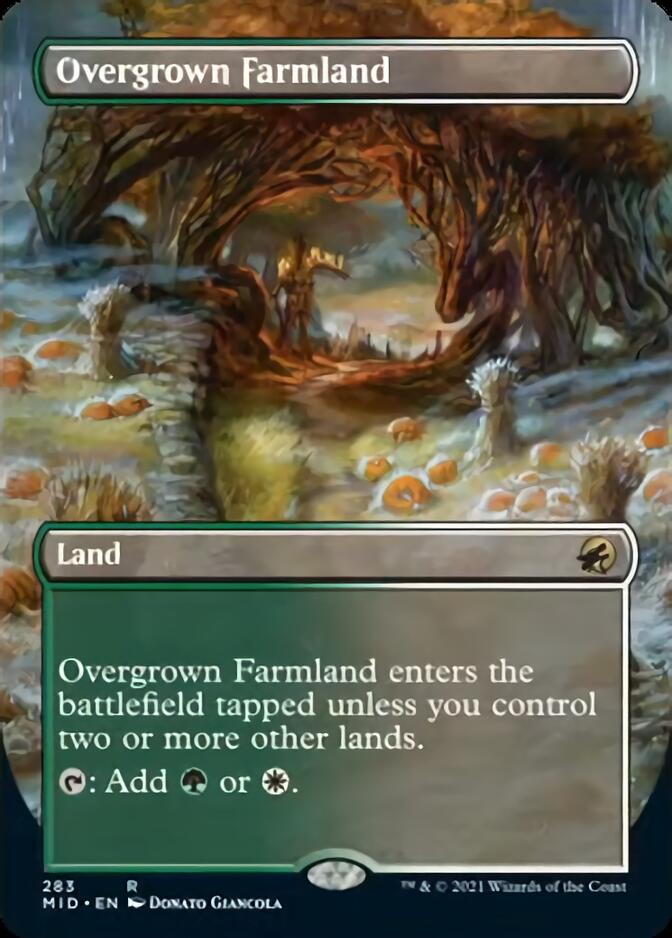Overgrown Farmland (Borderless Alternate Art) [Innistrad: Midnight Hunt] | Good Games Cannington