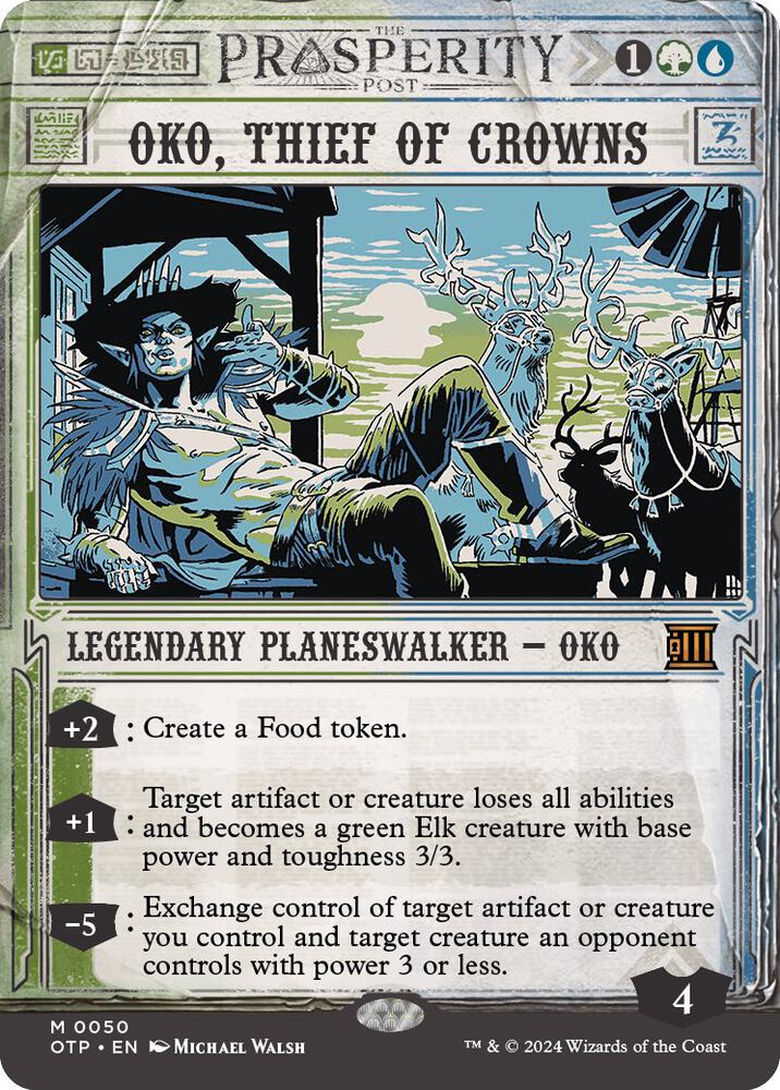Oko, Thief of Crowns 50/65 (Outlaws of Thunder Junction: Breaking News)  - Showcase | Good Games Cannington