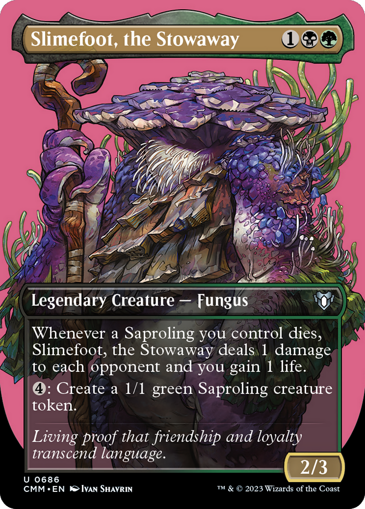 Slimefoot, the Stowaway (Borderless Profile) [Commander Masters] | Good Games Cannington