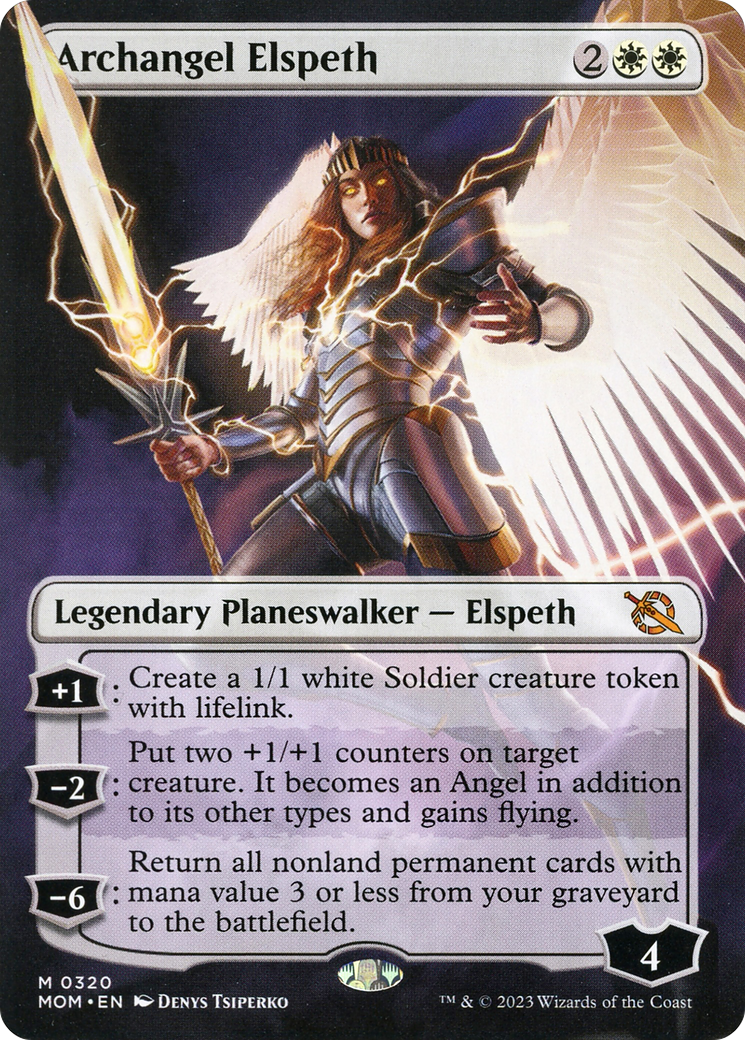 Archangel Elspeth (Borderless Alternate Art) [March of the Machine] | Good Games Cannington