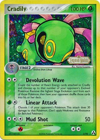 Cradily (3/92) (Stamped) [EX: Legend Maker] | Good Games Cannington