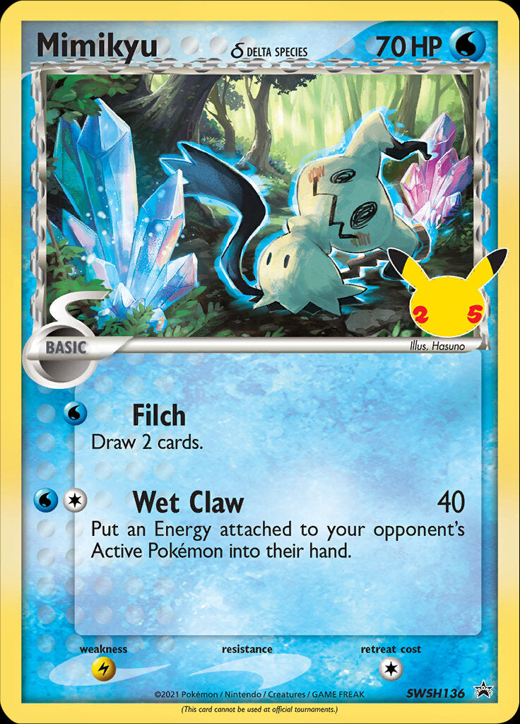 Mimikyu (SWSH136) (Delta Species) (Jumbo Card) [Sword & Shield: Black Star Promos] | Good Games Cannington