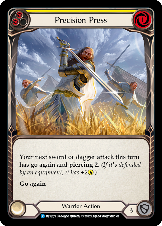 Precision Press (Yellow) [DYN077] (Dynasty)  Rainbow Foil | Good Games Cannington