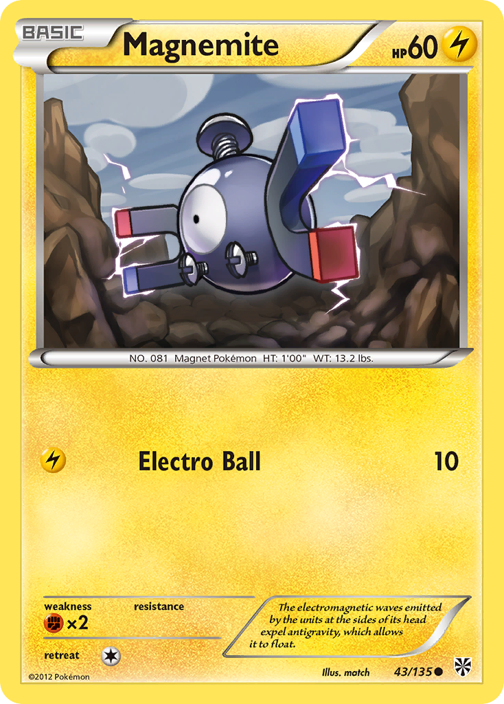 Magnemite (43/135) [Black & White: Plasma Storm] | Good Games Cannington