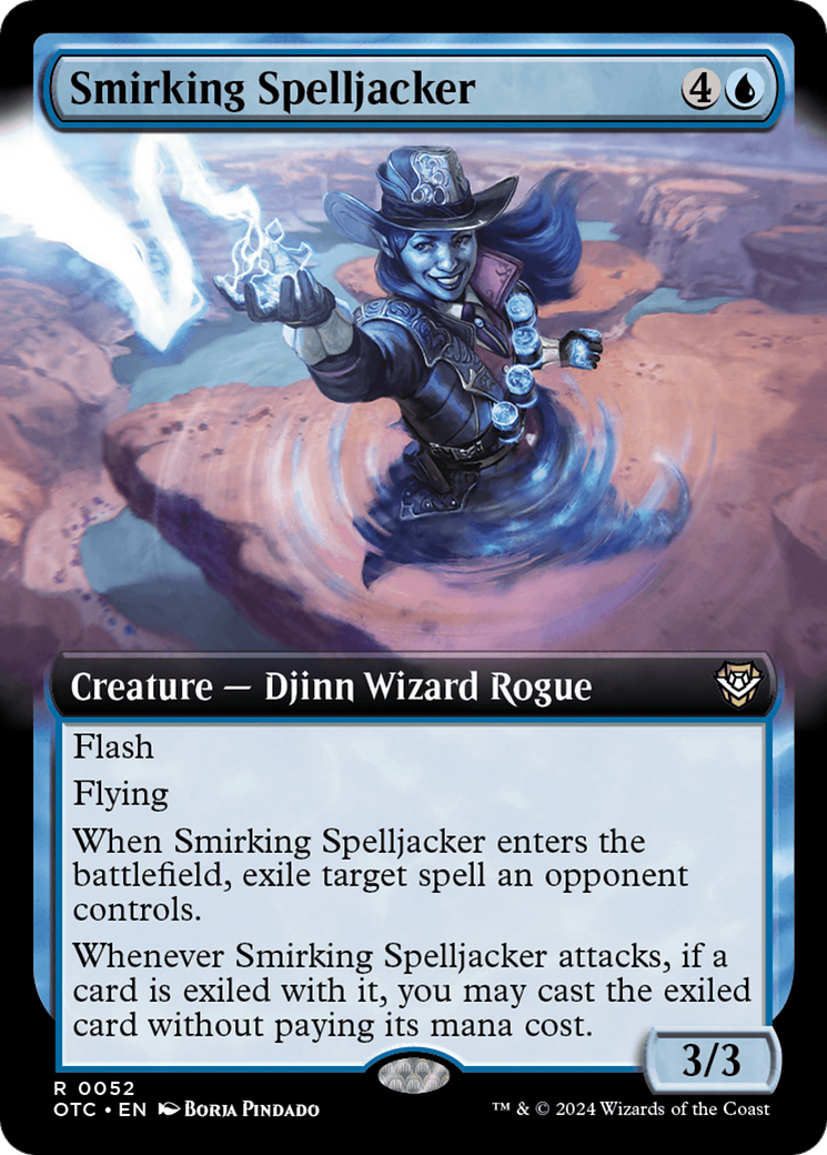 Smirking Spelljacker (Extended Art) [Outlaws of Thunder Junction Commander] | Good Games Cannington