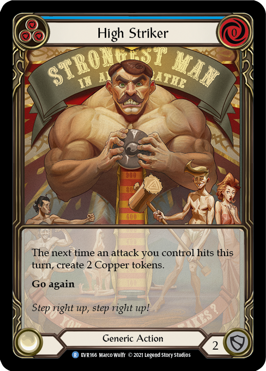 High Striker (Blue) [EVR166] (Everfest)  1st Edition Extended Art Rainbow Foil | Good Games Cannington