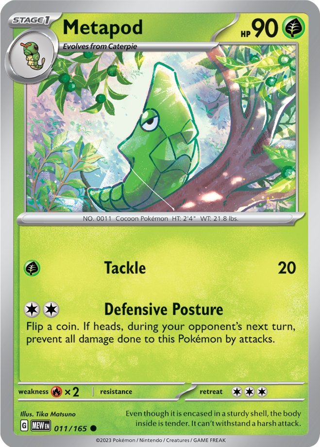 Metapod (011/165) [Scarlet & Violet 151] | Good Games Cannington