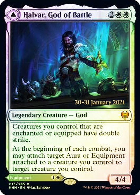 Halvar, God of Battle // Sword of the Realms [Kaldheim Prerelease Promos] | Good Games Cannington