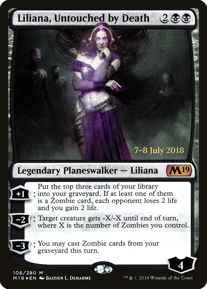 Liliana, Untouched by Death [Core Set 2019 Prerelease Promos] | Good Games Cannington