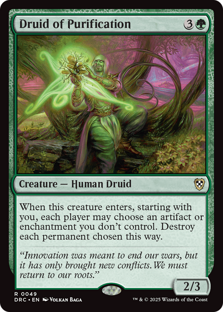 Druid of Purification [Aetherdrift Commander] | Good Games Cannington