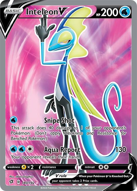 Inteleon V Full Art 180/192 (SWSH02: Rebel Clash)  - Holofoil | Good Games Cannington