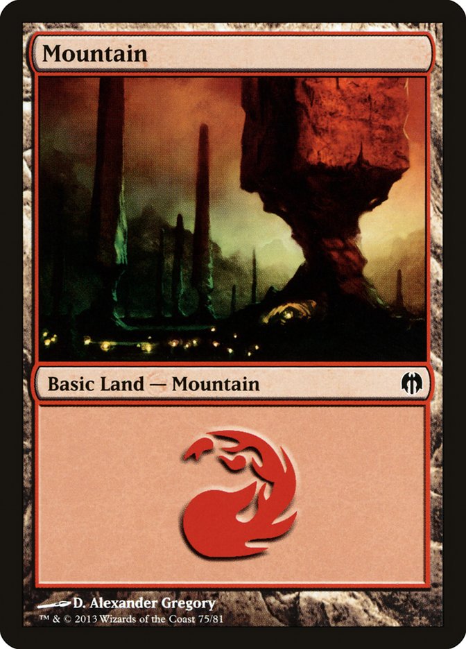 Mountain (75) [Duel Decks: Heroes vs. Monsters] | Good Games Cannington