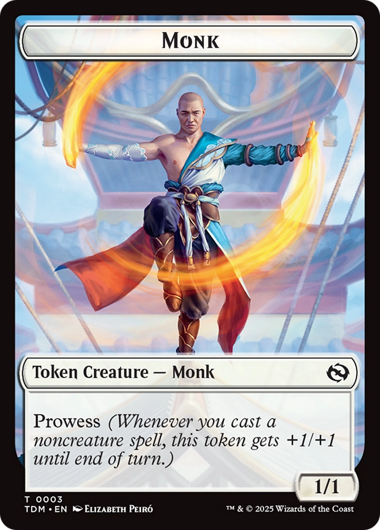 Elemental (0027) // Monk Double-Sided Token [Tarkir: Dragonstorm Commander Tokens] | Good Games Cannington