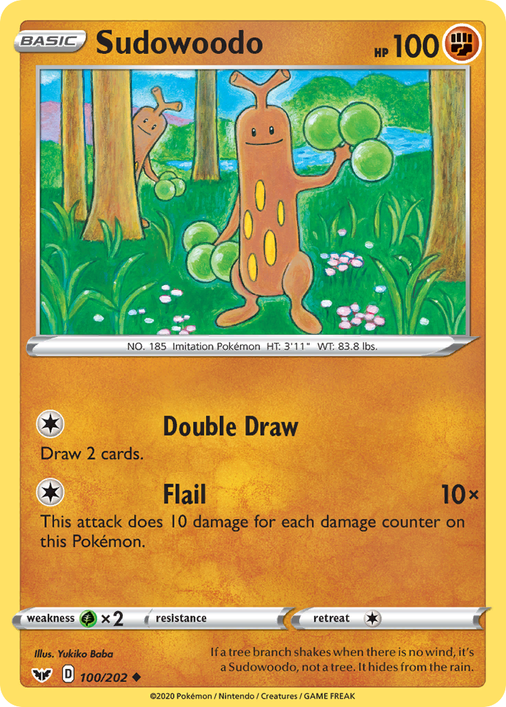 Sudowoodo (100/202) [Sword & Shield: Base Set] | Good Games Cannington