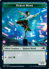 Samurai // Human Monk Double-Sided Token [Kamigawa: Neon Dynasty Tokens] | Good Games Cannington