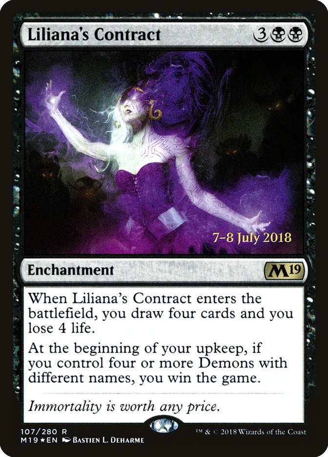 Liliana's Contract [Core Set 2019 Prerelease Promos] | Good Games Cannington