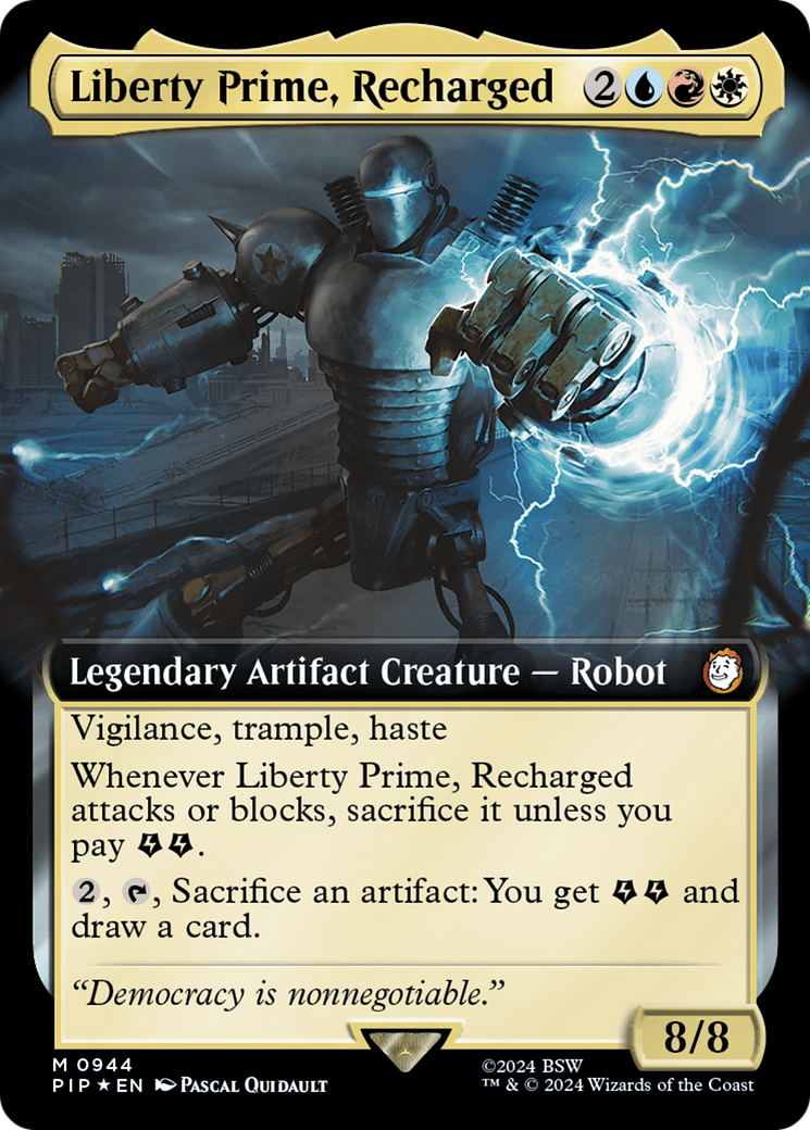 Liberty Prime, Recharged (Extended Art) (Surge Foil) [Fallout] | Good Games Cannington