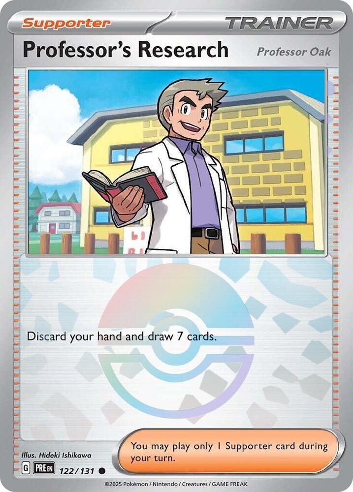 Professor's Research (122/131) [Professor Oak] (Poke Ball Pattern) [Scarlet & Violet: Prismatic Evolutions] | Good Games Cannington