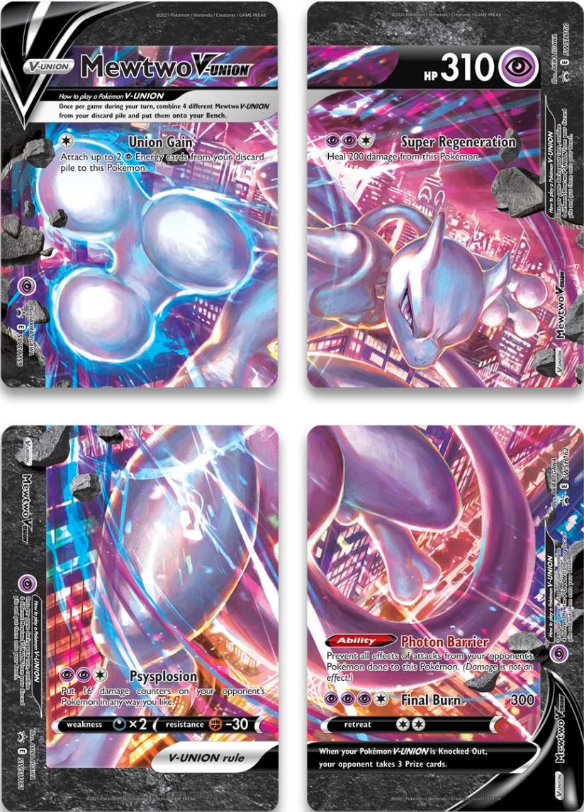 Mewtwo V-Union (Set of 4) [Sword & Shield: Black Star Promos] | Good Games Cannington