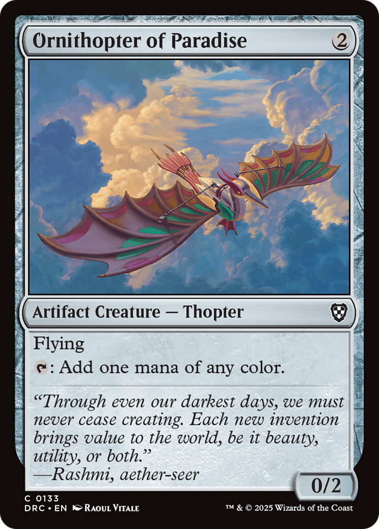 Ornithopter of Paradise [Aetherdrift Commander] | Good Games Cannington