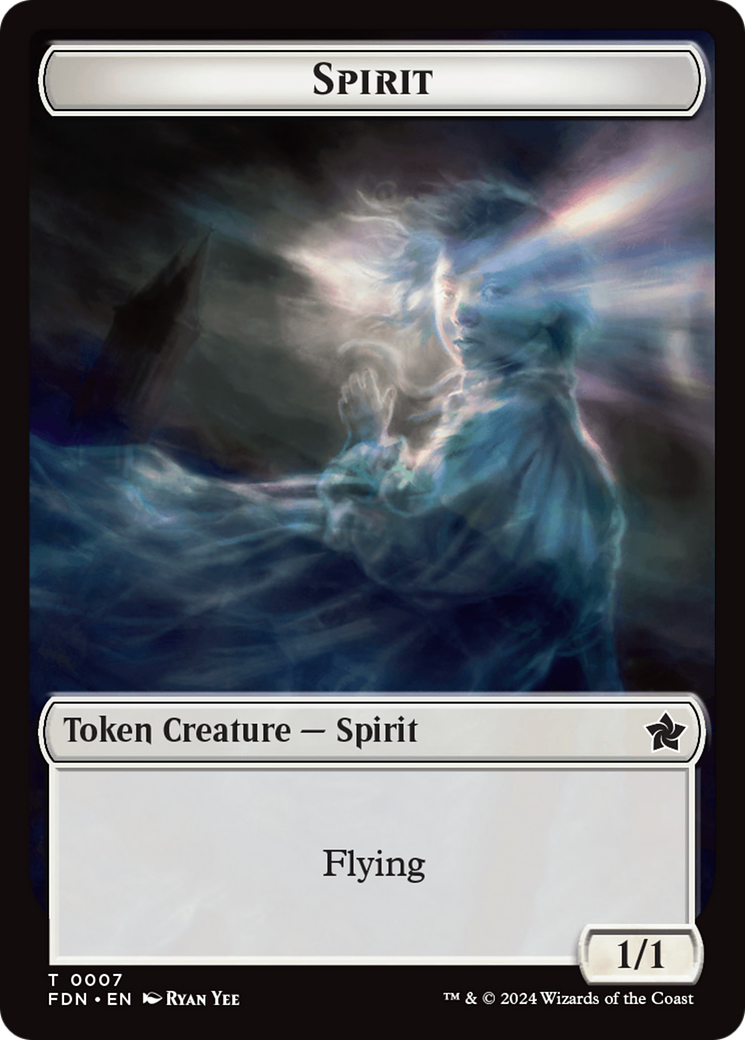 Spirit // Cat (0001) Doubled-Sided Token [Foundations Tokens] | Good Games Cannington