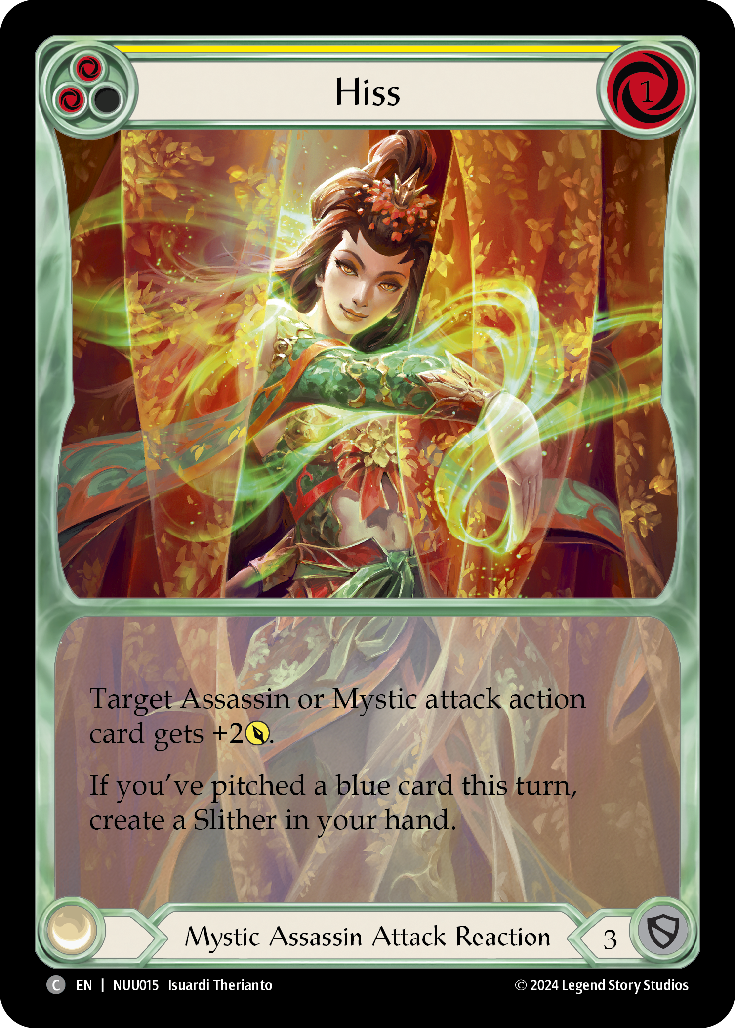 Hiss (Yellow) [NUU015] (Part the Mistveil Nuu Blitz Deck) | Good Games Cannington