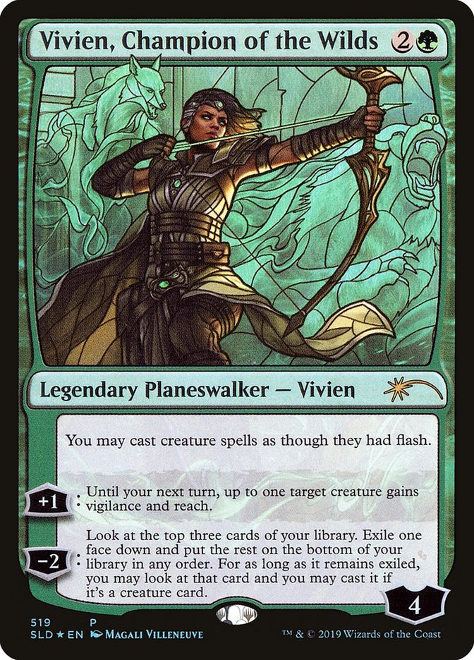 Vivien, Champion of the Wilds (Stained Glass) [Secret Lair Drop Promos] | Good Games Cannington