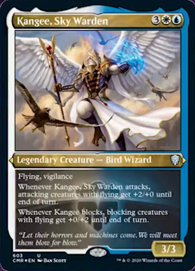 Kangee, Sky Warden (Etched) [Commander Legends] | Good Games Cannington