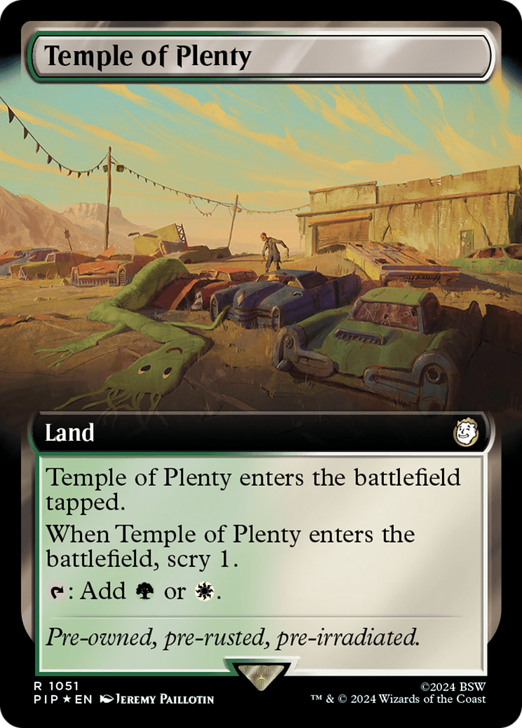 Temple of Plenty (Extended Art) (Surge Foil) [Fallout] | Good Games Cannington