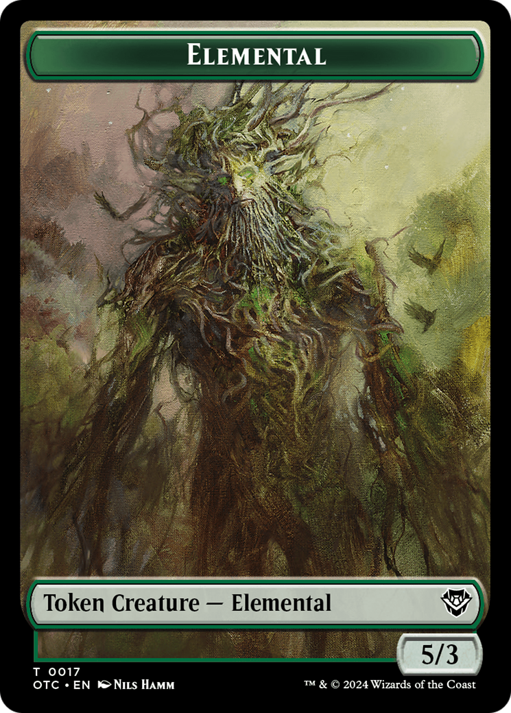 Insect // Elemental (0017) Double-Sided Token [Outlaws of Thunder Junction Commander Tokens] | Good Games Cannington