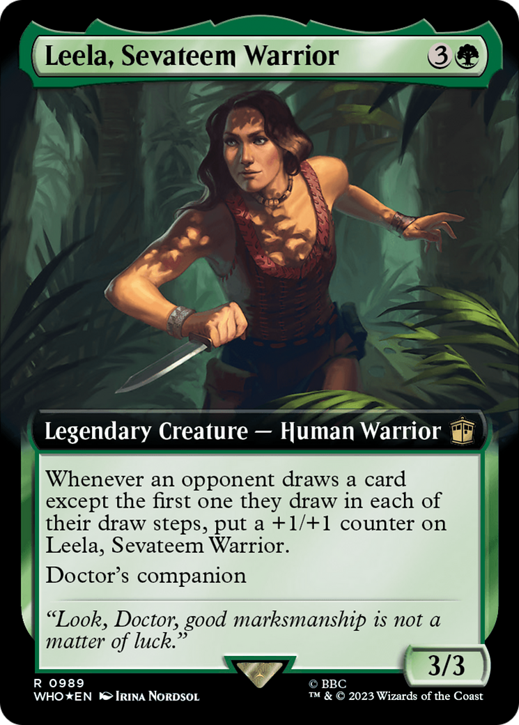 Leela, Sevateem Warrior (Extended Art) (Surge Foil) [Doctor Who] | Good Games Cannington