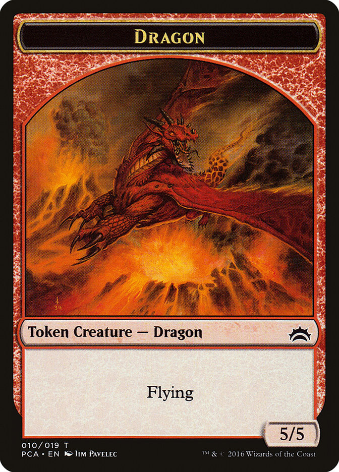 Dragon // Saproling Double-Sided Token [Planechase Anthology Tokens] | Good Games Cannington