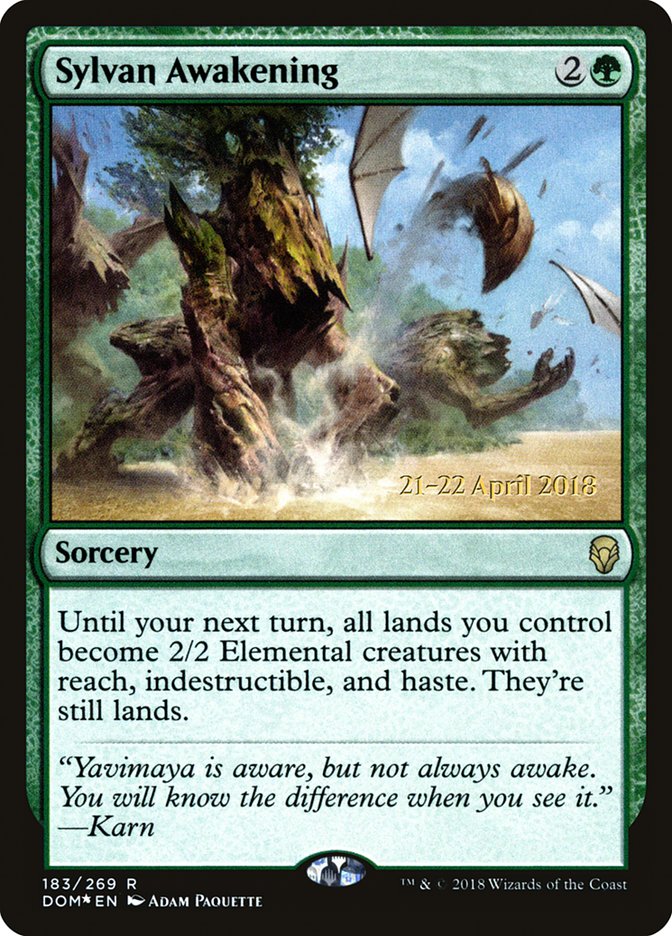 Sylvan Awakening [Dominaria Prerelease Promos] | Good Games Cannington