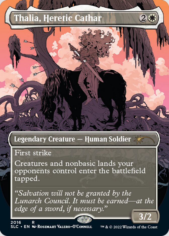 Thalia, Heretic Cathar (Borderless) [Secret Lair Countdown Kit] | Good Games Cannington