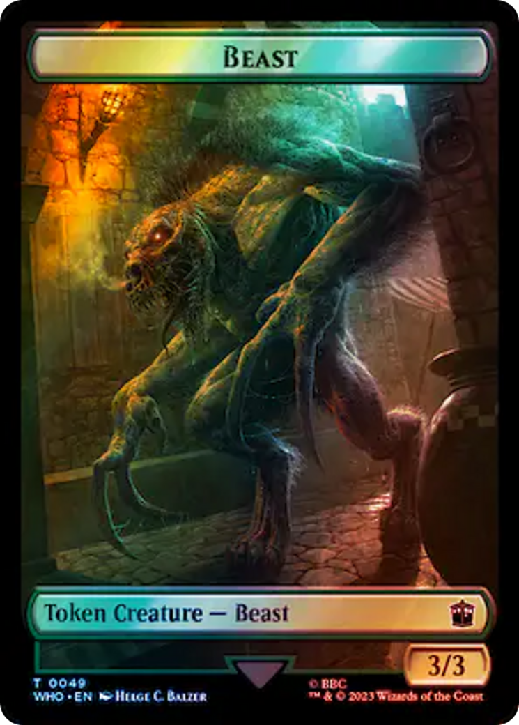 Human Noble // Beast Double-Sided Token (Surge Foil) [Doctor Who Tokens] | Good Games Cannington