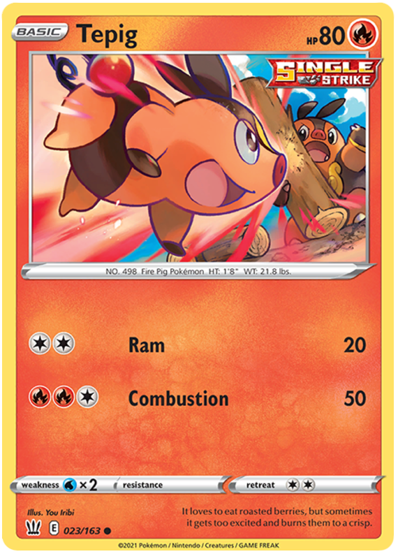 Tepig (023/163) [Sword & Shield: Battle Styles] | Good Games Cannington