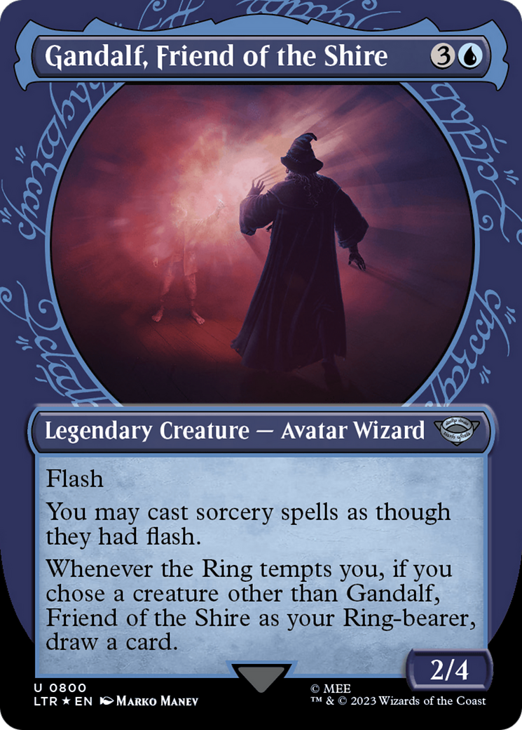 Gandalf, Friend of the Shire (Showcase) (Surge Foil) [The Lord of the Rings: Tales of Middle-Earth] | Good Games Cannington