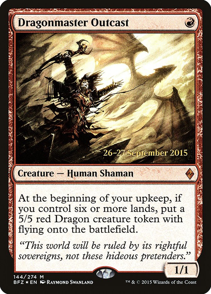 Dragonmaster Outcast [Battle for Zendikar Prerelease Promos] | Good Games Cannington
