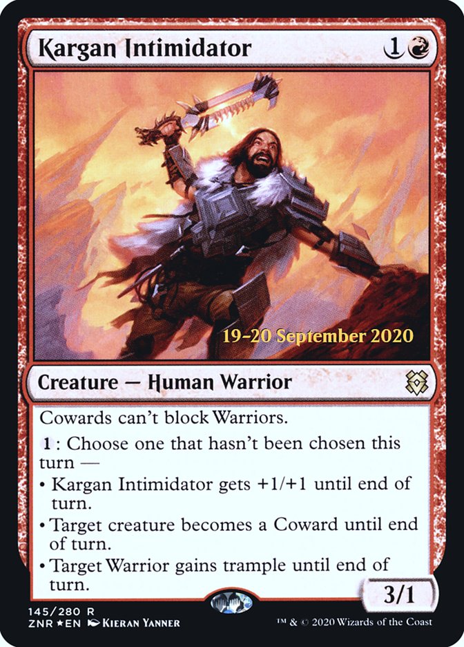 Kargan Intimidator [Zendikar Rising Prerelease Promos] | Good Games Cannington