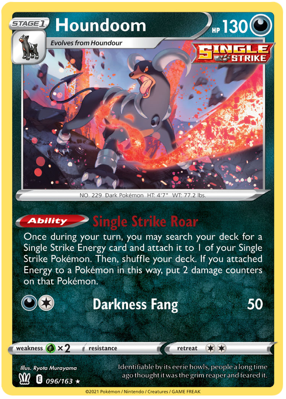 Houndoom (096/163) (Theme Deck Exclusive) [Sword & Shield: Battle Styles] | Good Games Cannington