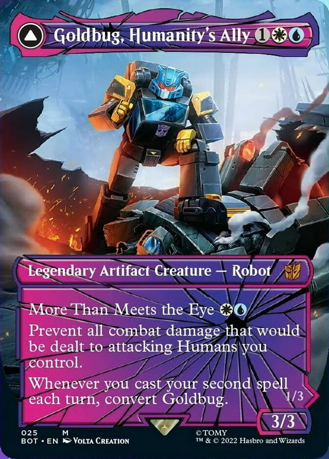 Goldbug, Humanity's Ally // Goldbug, Scrappy Scout (Shattered Glass) [Transformers] | Good Games Cannington