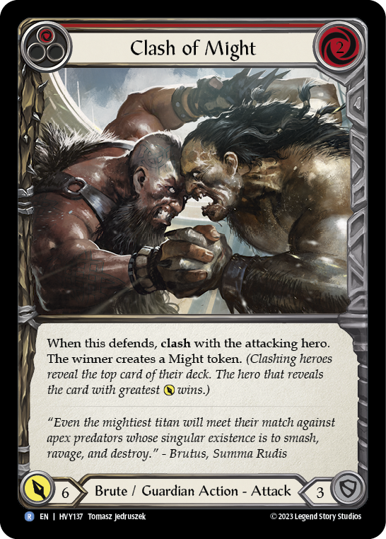 Clash of Might (Red) [HVY137] (Heavy Hitters)  Rainbow Foil | Good Games Cannington