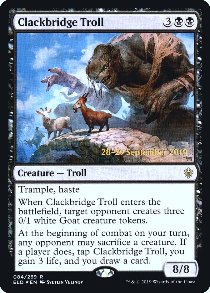 Clackbridge Troll [Throne of Eldraine Prerelease Promos] | Good Games Cannington