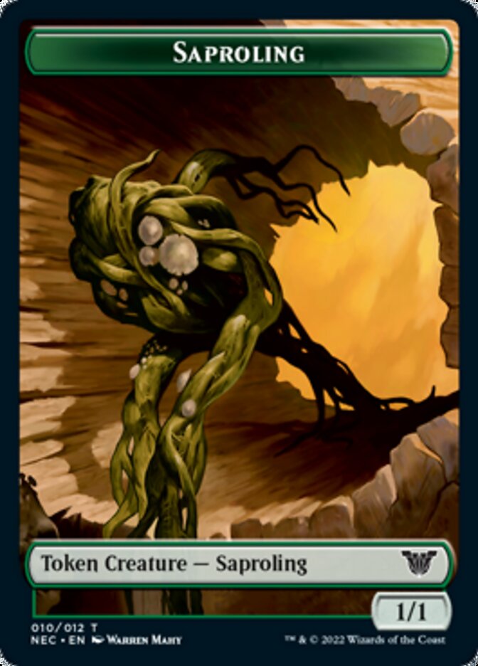 Saproling // Spirit (002) Double-Sided Token [Kamigawa: Neon Dynasty Commander Tokens] | Good Games Cannington