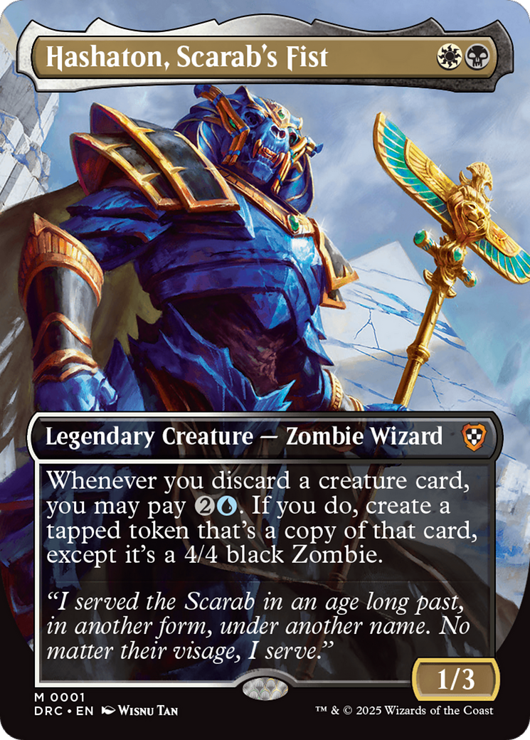 Hashaton, Scarab's Fist (Borderless) [Aetherdrift Commander] | Good Games Cannington